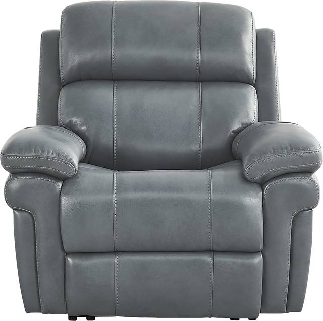Trevino Lane Blue Leather 6 Pc Reclining Living Room - Thumbnail - Image 6