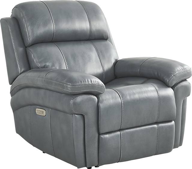 Trevino Lane Blue Leather 6 Pc Reclining Living Room - Thumbnail - Image 7