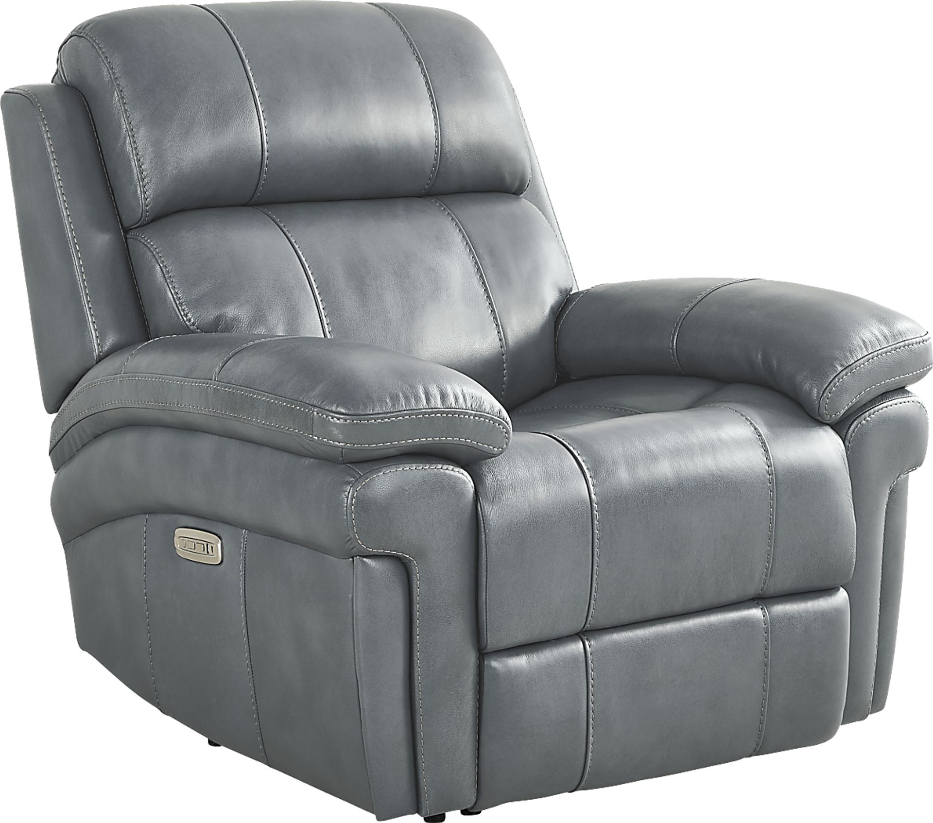 Trevino Lane Blue Leather 6 Pc Reclining Living Room - Image 7