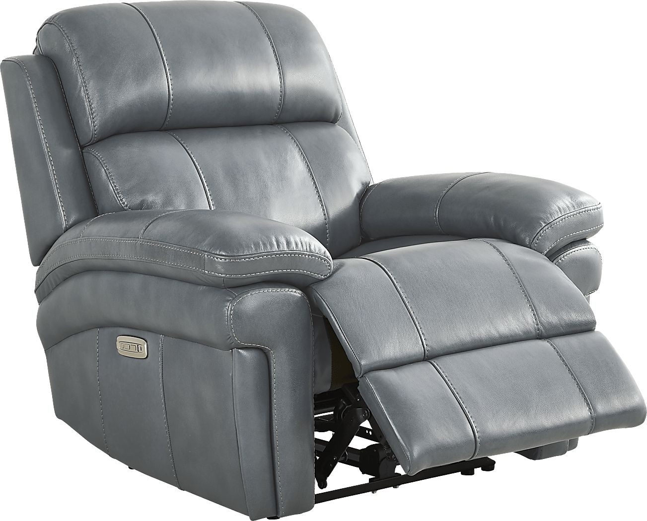 Trevino Lane Blue Leather Dual Power Recliner