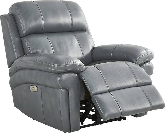 Trevino Lane Blue Leather 6 Pc Reclining Living Room - Thumbnail - Image 5