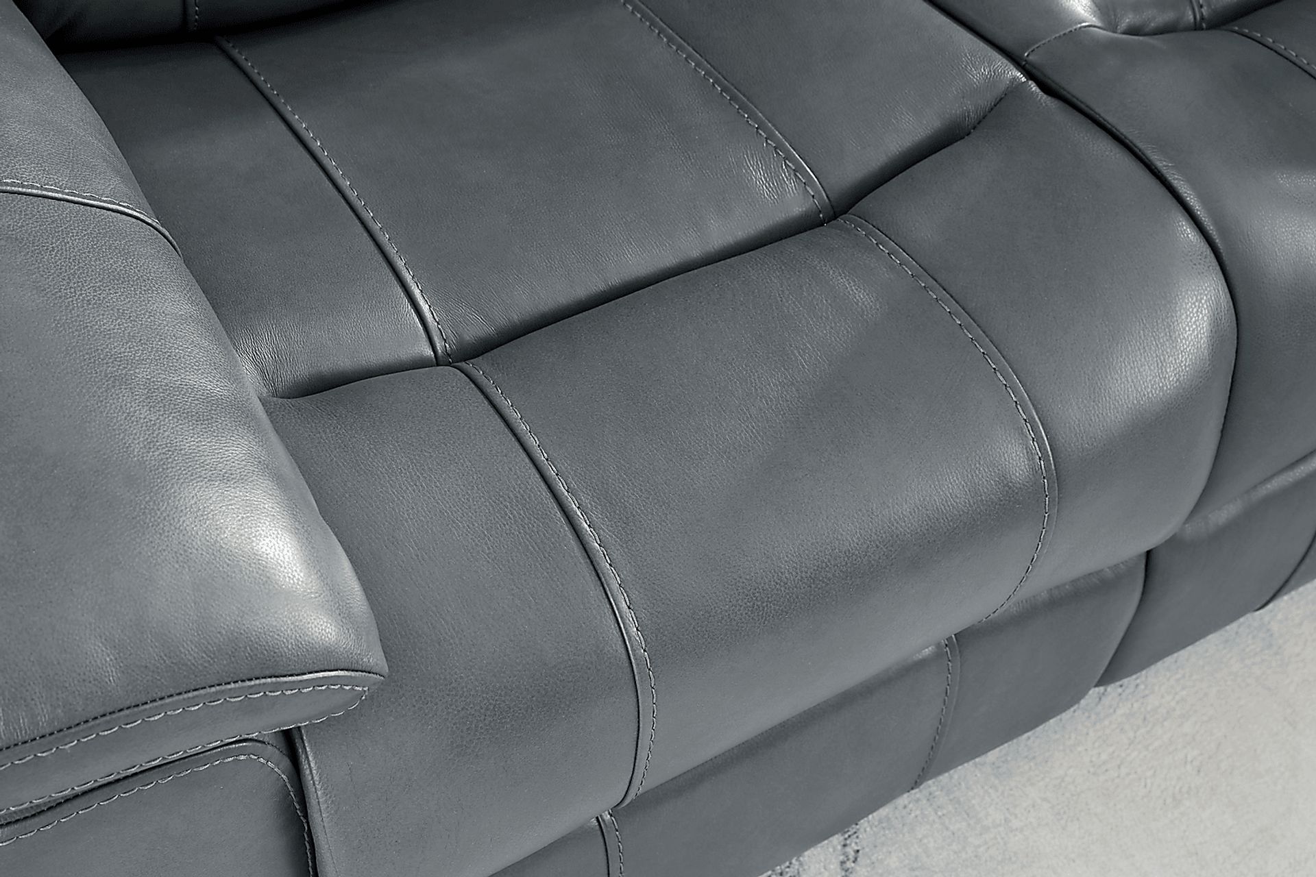 Trevino Lane Blue Leather Dual Power Reclining Sofa - Image 5