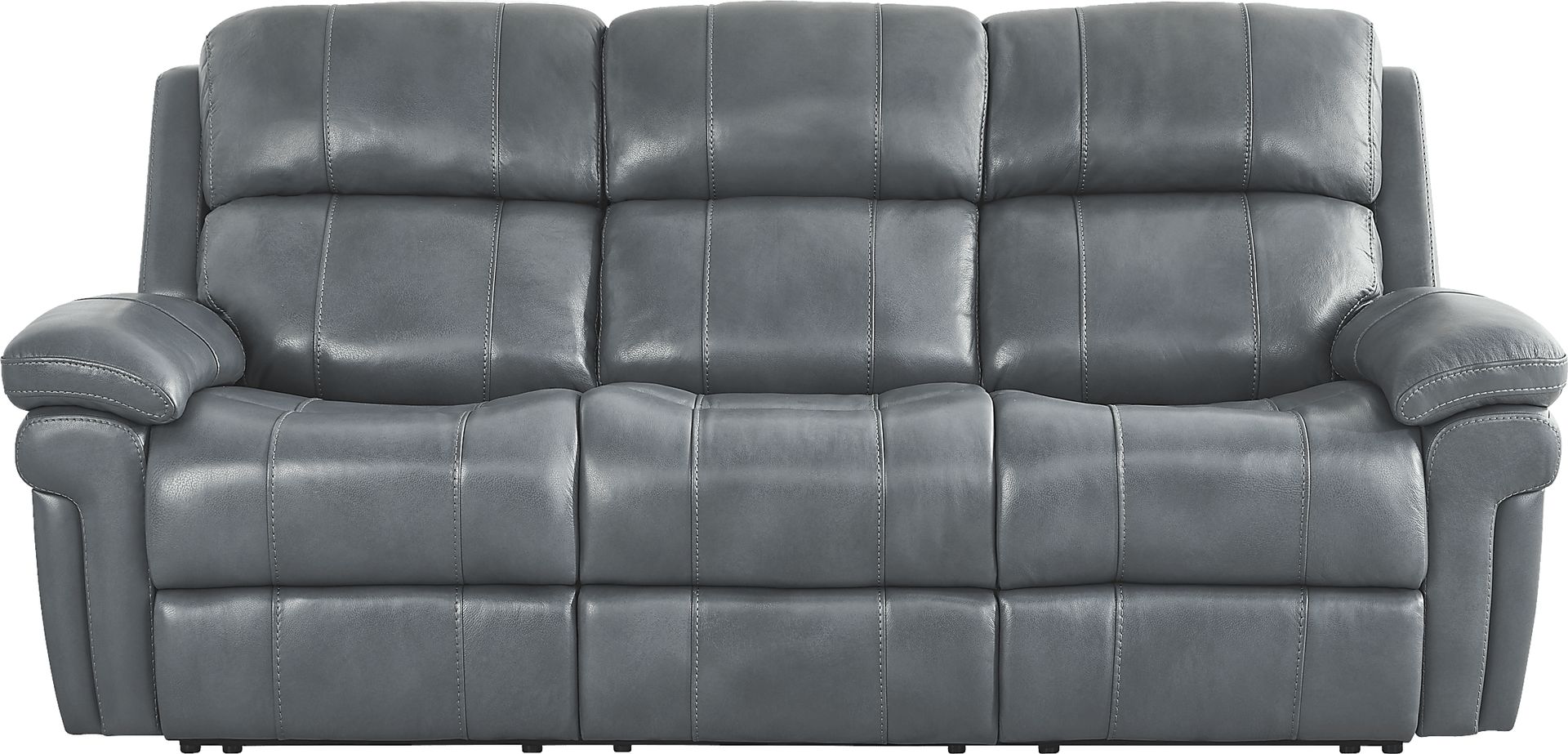 Trevino Lane Blue Leather 2 Pc Living Room with Reclining Sofa - Image 5