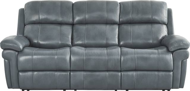 Trevino Lane Blue Leather 2 Pc Living Room with Reclining Sofa - Thumbnail - Image 3