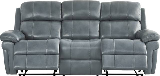 Trevino Lane Blue Leather 2 Pc Living Room with Reclining Sofa - Thumbnail - Image 2