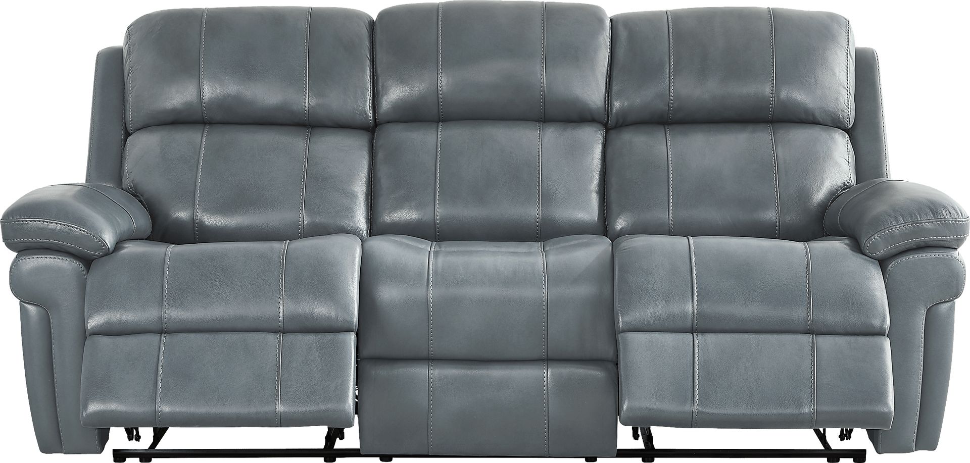 Trevino Lane Blue Leather 2 Pc Living Room with Reclining Sofa - Image 2