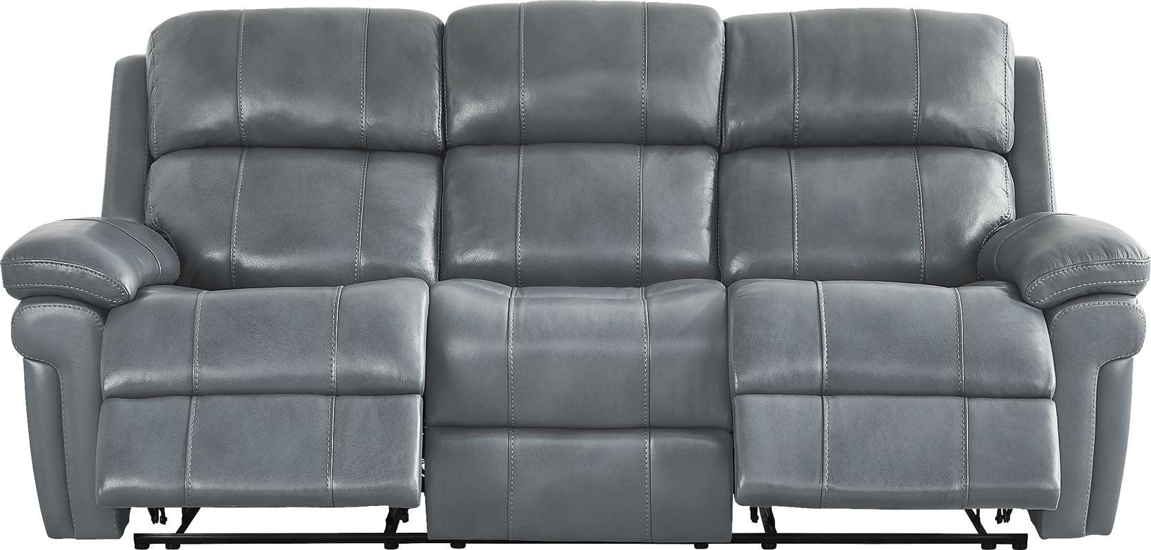 Trevino Lane Blue Leather Reclining Sofa