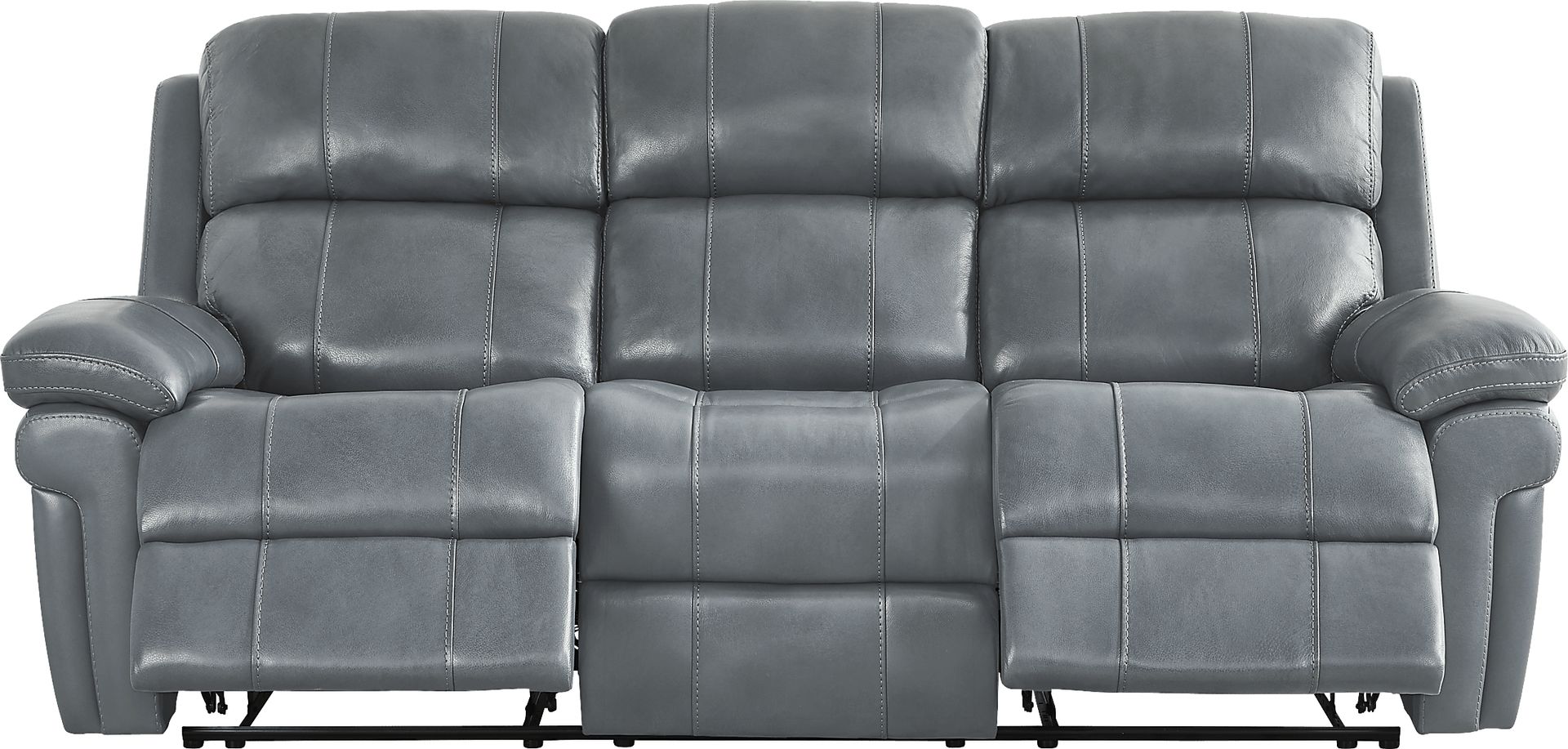 Trevino Lane Blue Leather 2 Pc Living Room with Reclining Sofa - Image 3