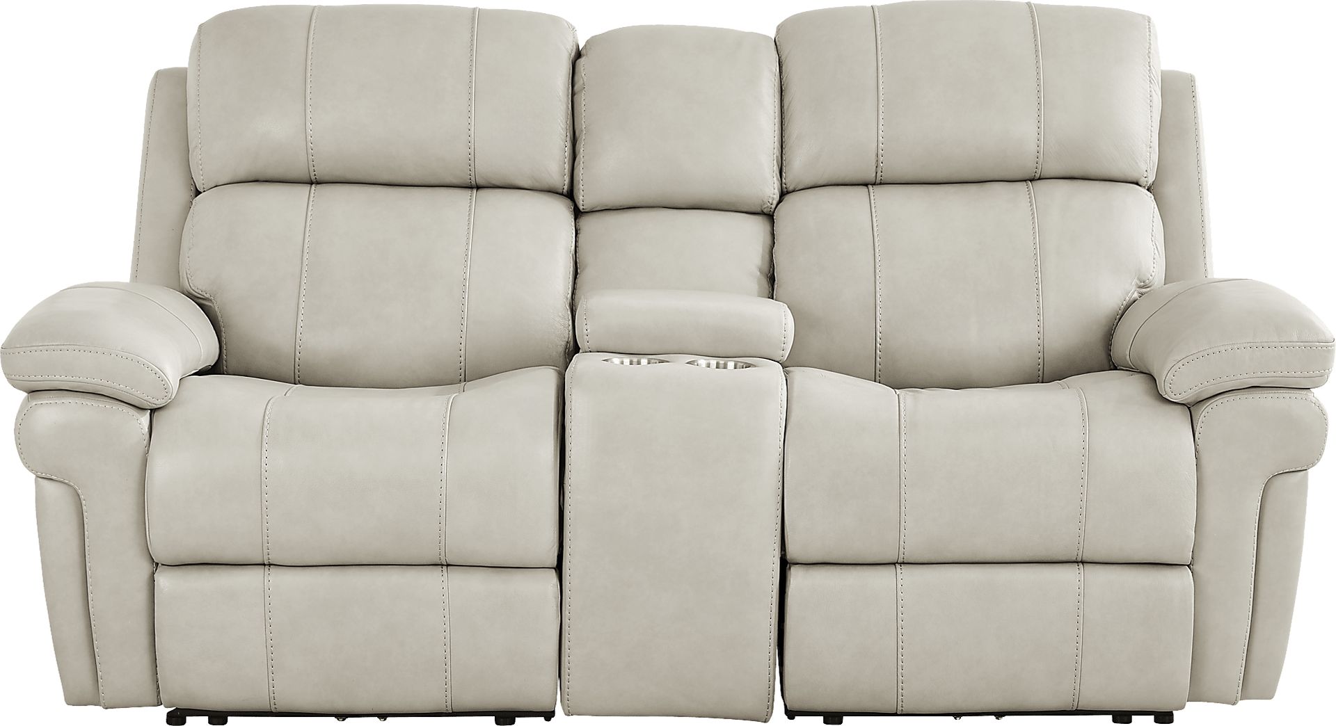 Trevino Lane Gray Leather 8 Pc Dual Power Reclining Living Room with Reclining Sofa - Image 3
