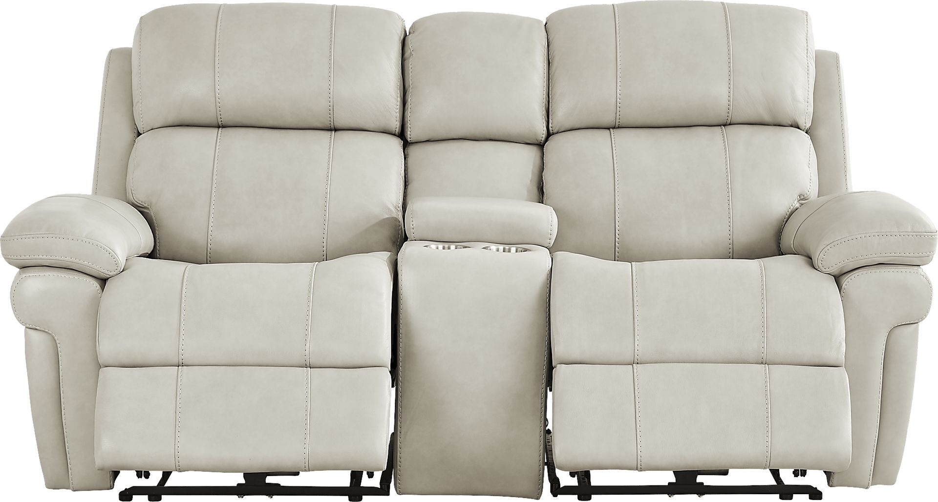 Trevino Lane Gray Leather 8 Pc Dual Power Reclining Living Room with Reclining Sofa - Image 2