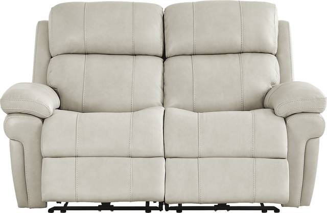Trevino Lane Gray Leather Dual Power Reclining Loveseat - Thumbnail - Image 2