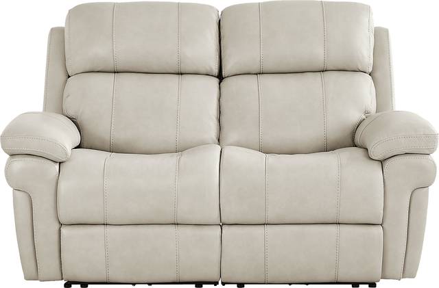 Trevino Lane Gray Leather Dual Power Reclining Loveseat - Thumbnail - Image 2
