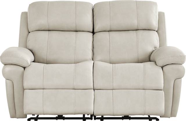 Trevino Lane Gray Leather Dual Power Reclining Loveseat - Thumbnail - Image 1