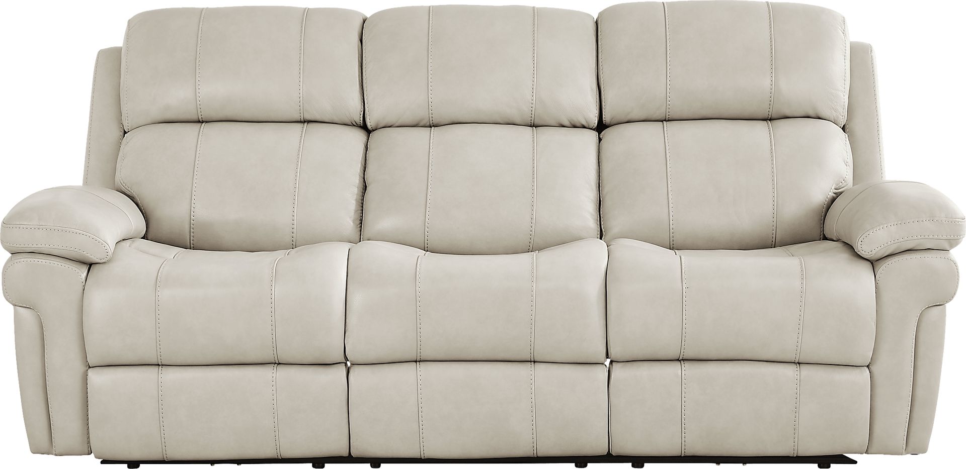 Trevino Lane Gray Leather Dual Power Reclining Sofa - Image 2