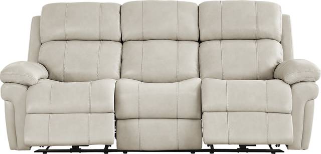 Trevino Lane Gray Leather Dual Power Reclining Sofa - Thumbnail - Image 1