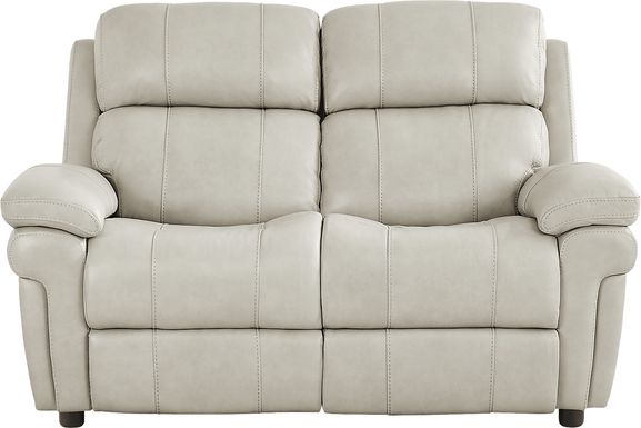 Trevino Lane Gray Leather Loveseat