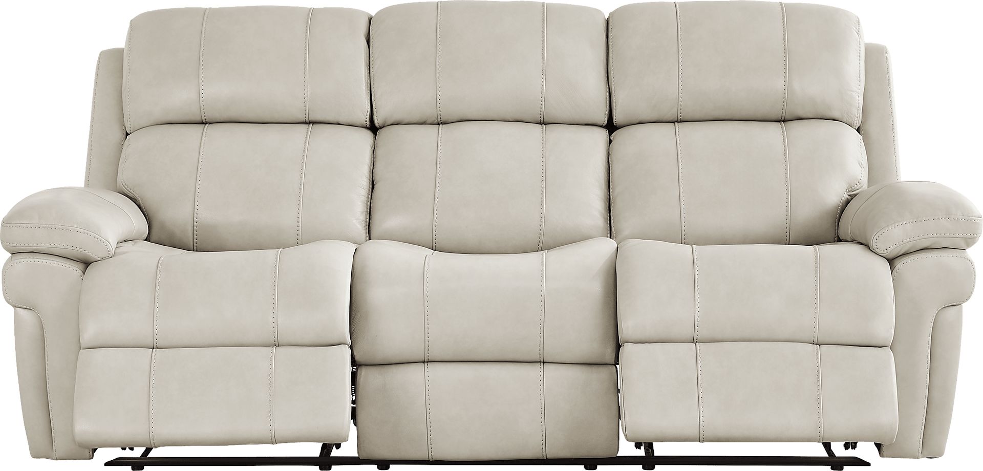 Trevino Lane Gray Leather Reclining Sofa - Image 1
