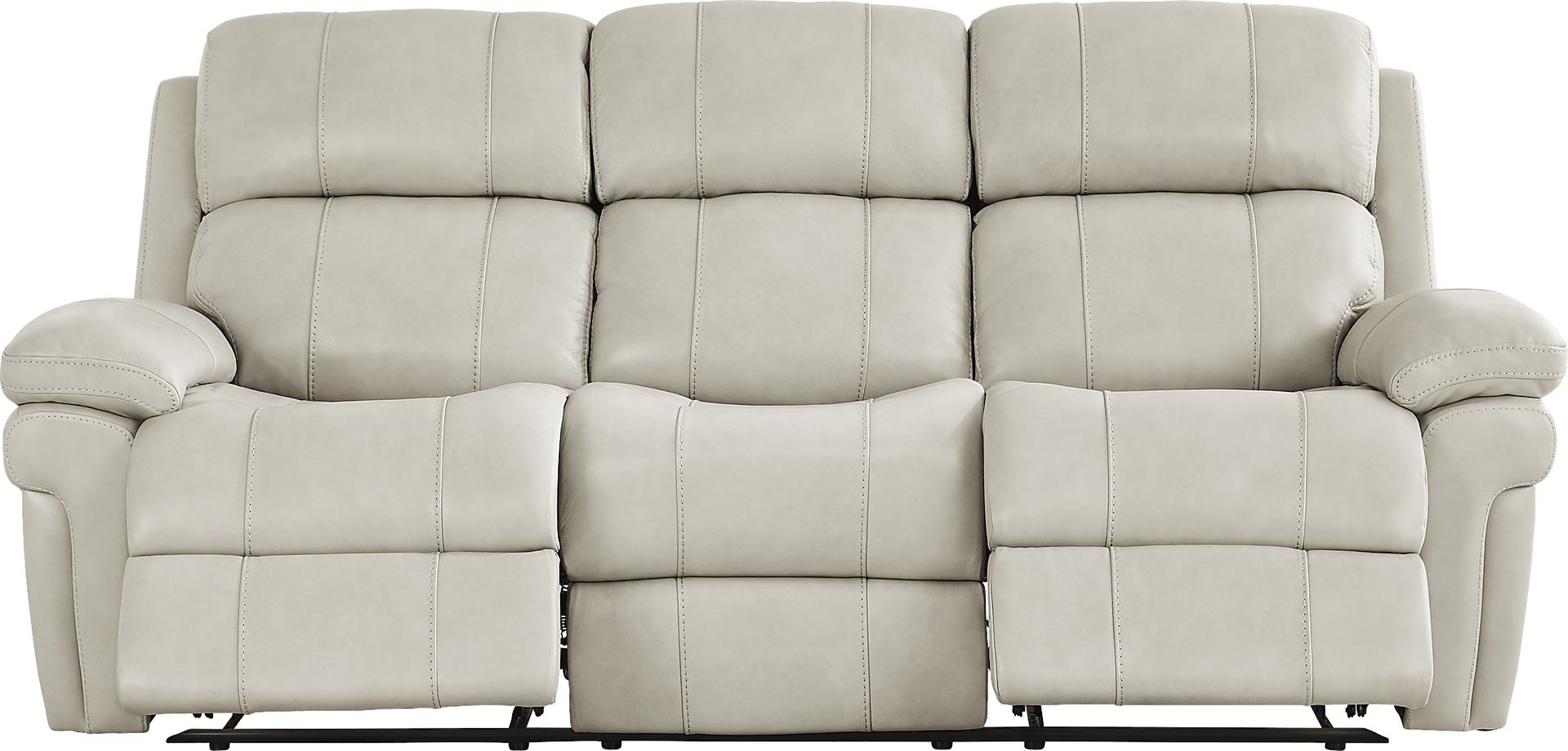 Trevino Lane Gray Leather 2 Pc Living Room with Reclining Sofa - Image 2