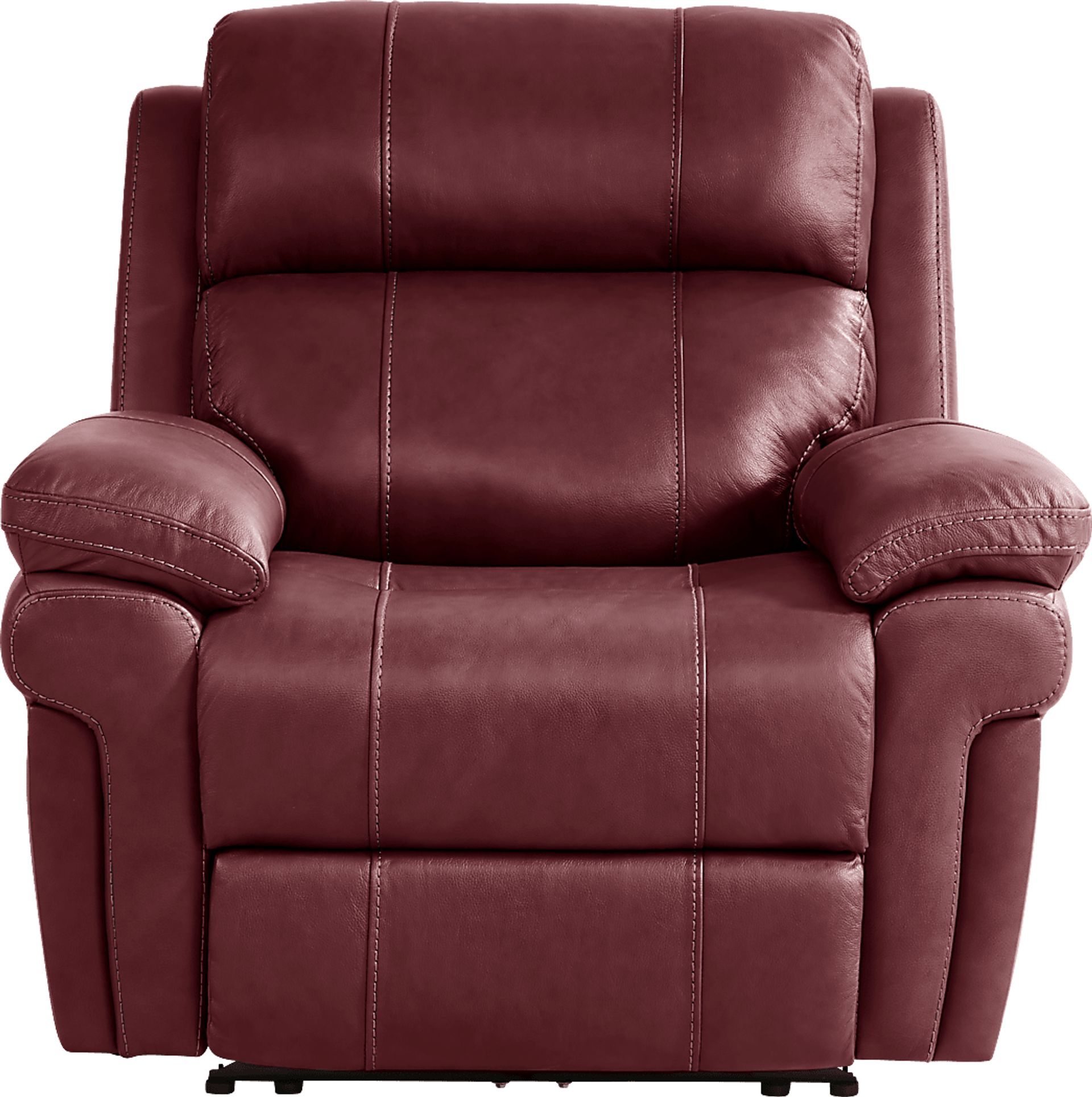 Trevino Place Burgundy Red Leather Dual Power Recliner Rooms to Go