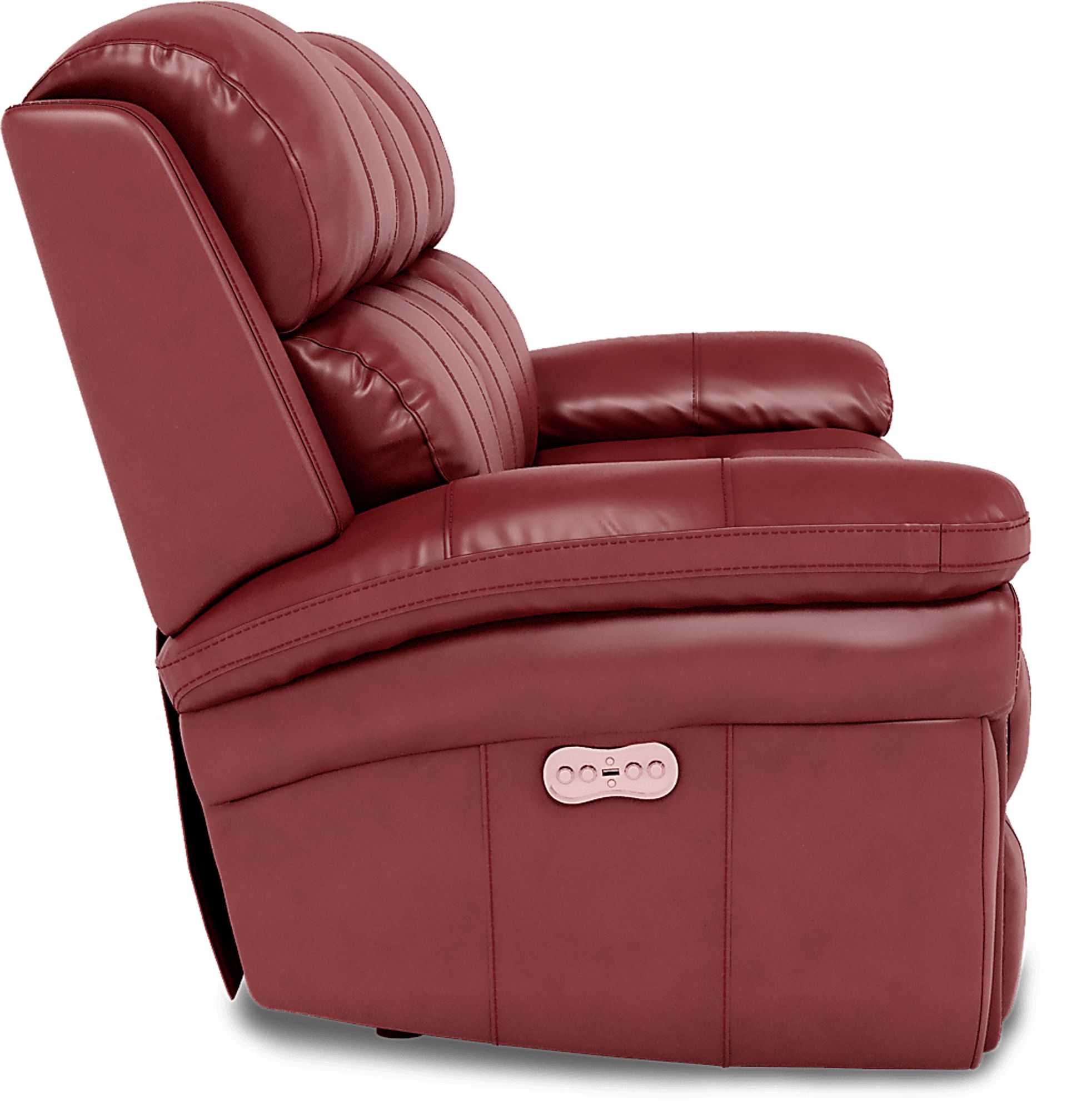 Trevino Place Burgundy Leather Dual Power Reclining Sofa - Image 4