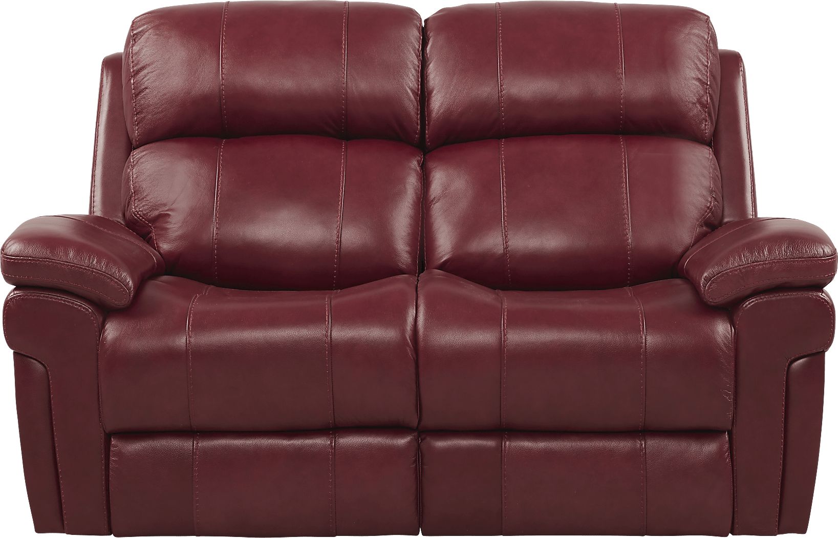 Burgundy leather deals reclining loveseat