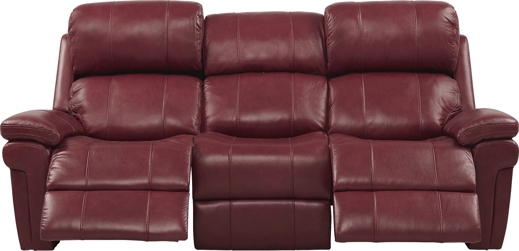 Trevino Place 2 Pc Burgundy Red Leather Non-Power Reclining Living Room ...