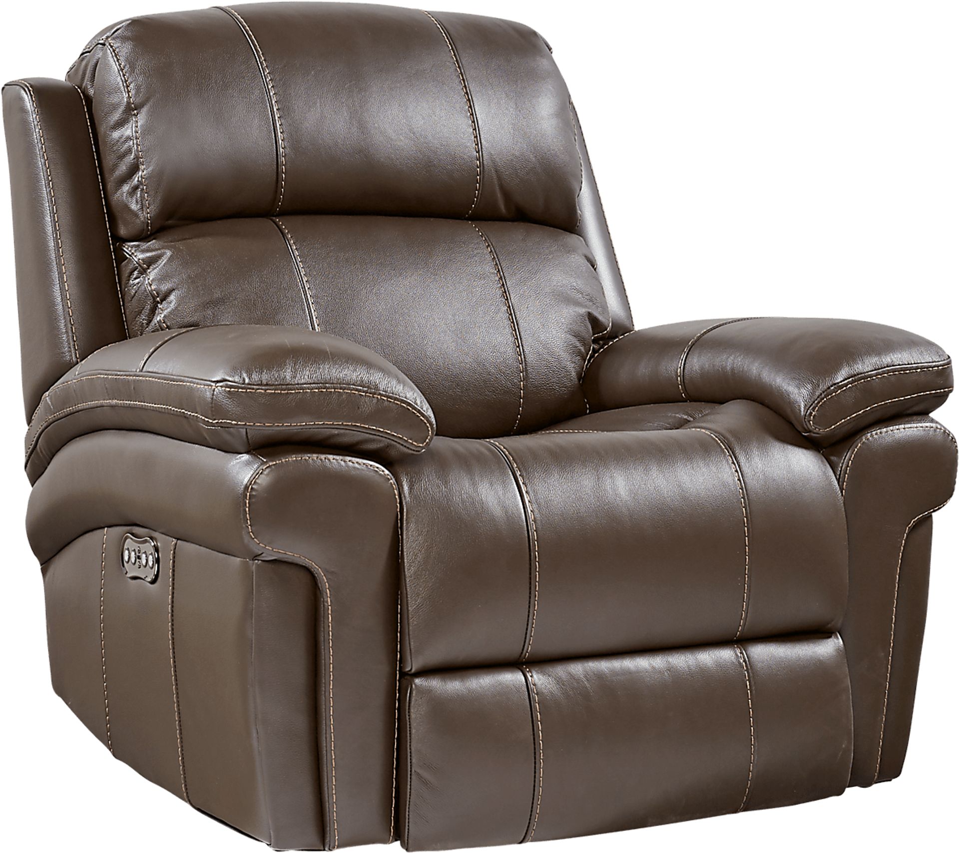 Trevino Place Chocolate Leather Dual Power Recliner - Image 3