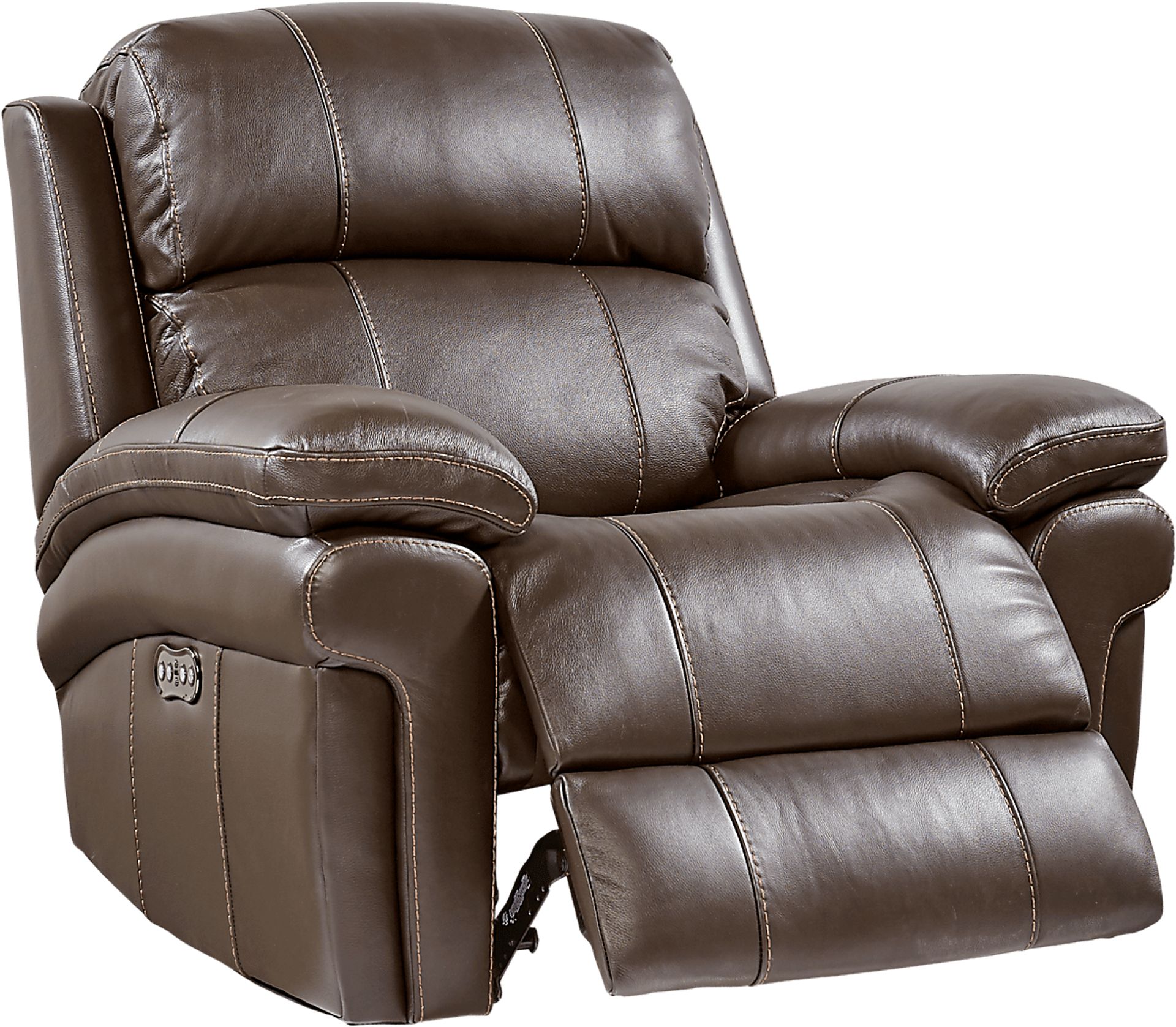 Trevino Place Chocolate Leather Dual Power Recliner - Image 1