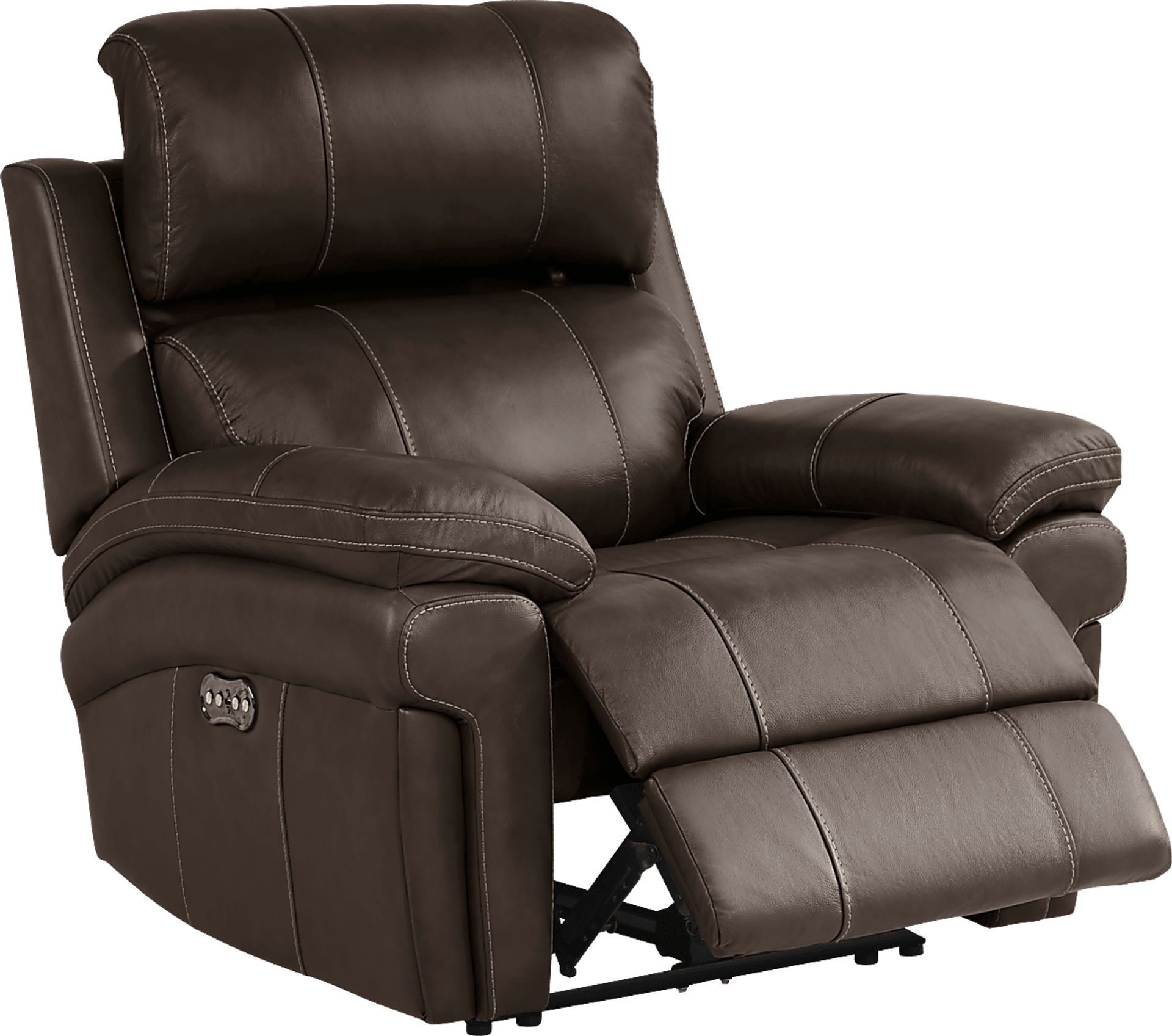 Trevino Place Chocolate Leather Dual Power Recliner - Image 4