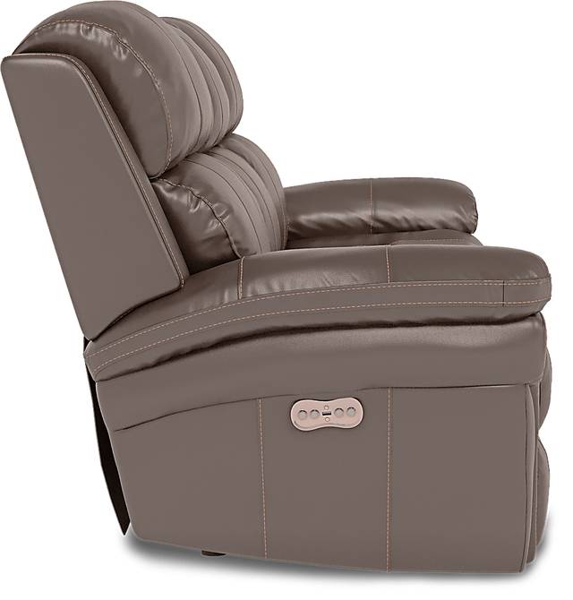 Trevino Place Chocolate Leather Dual Power Reclining Sofa - Thumbnail - Image 4