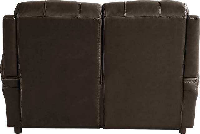 Trevino Place Chocolate Leather 5 Pc Reclining Living Room with Stationary Loveseat - Thumbnail - Image 8