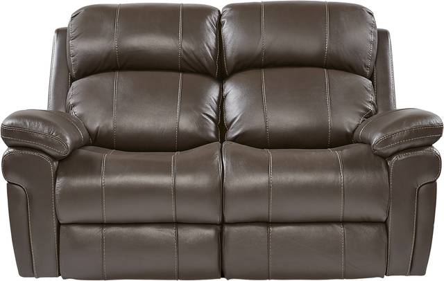 Trevino Place Chocolate Leather 5 Pc Reclining Living Room with Stationary Loveseat - Thumbnail - Image 7