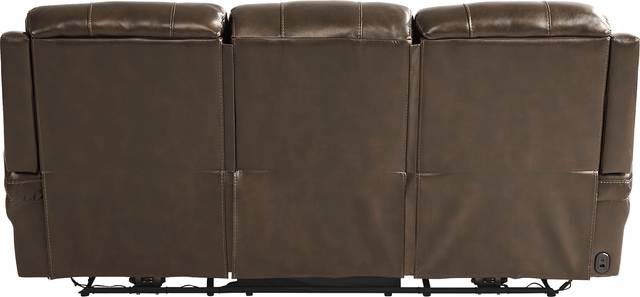 Trevino Place Chocolate Leather 5 Pc Reclining Living Room with Stationary Loveseat - Thumbnail - Image 6