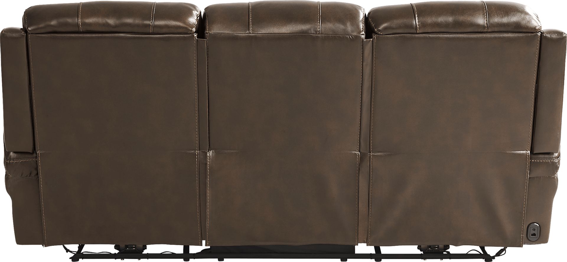 Trevino Place Chocolate Leather 5 Pc Reclining Living Room with Stationary Loveseat - Image 6