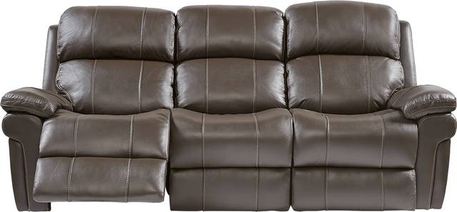 Trevino Place Chocolate Leather 5 Pc Reclining Living Room with Stationary Loveseat - Thumbnail - Image 3