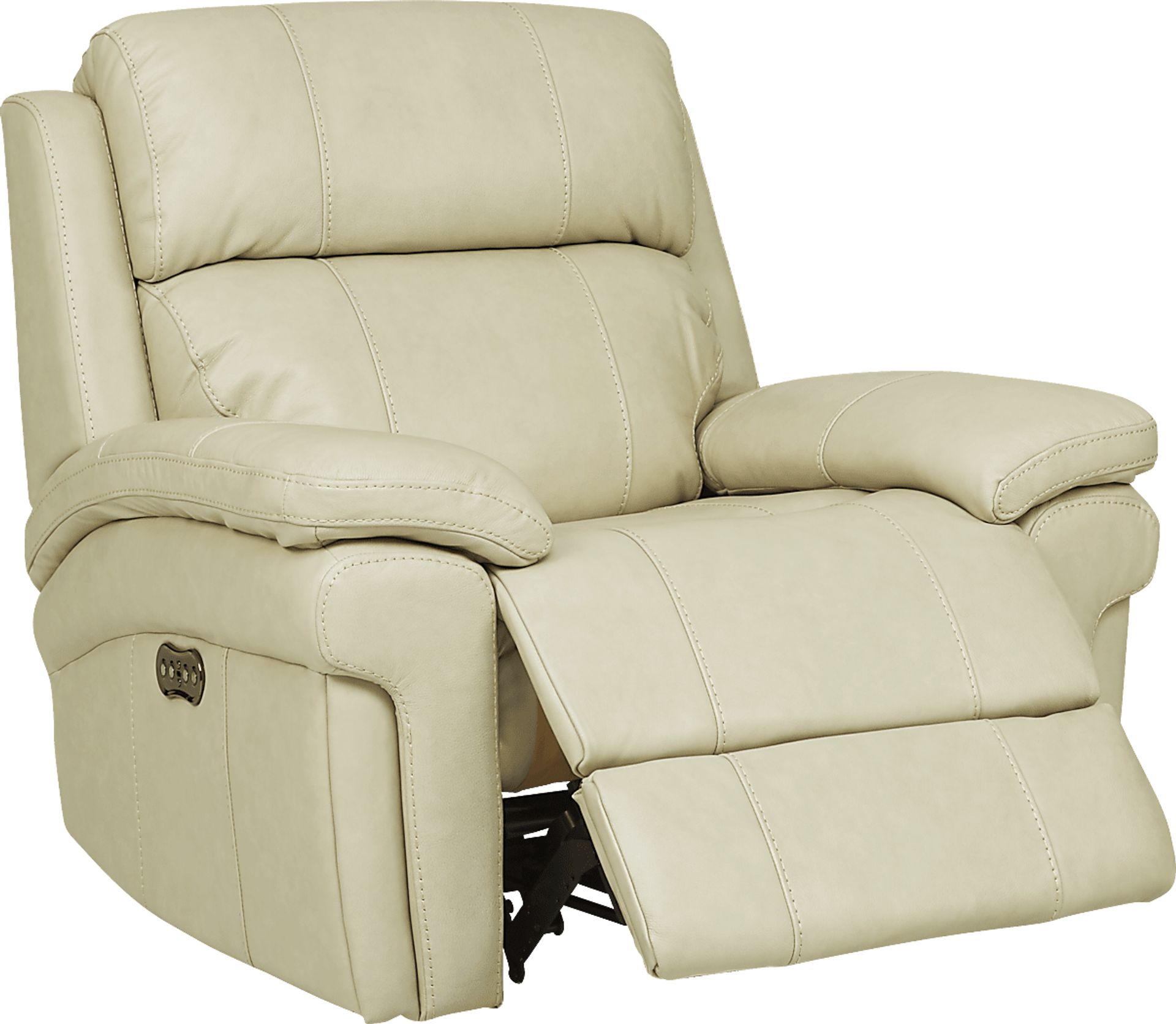 Trevino Place Cream Leather 3 Pc Living Room with Reclining Sofa - Image 4