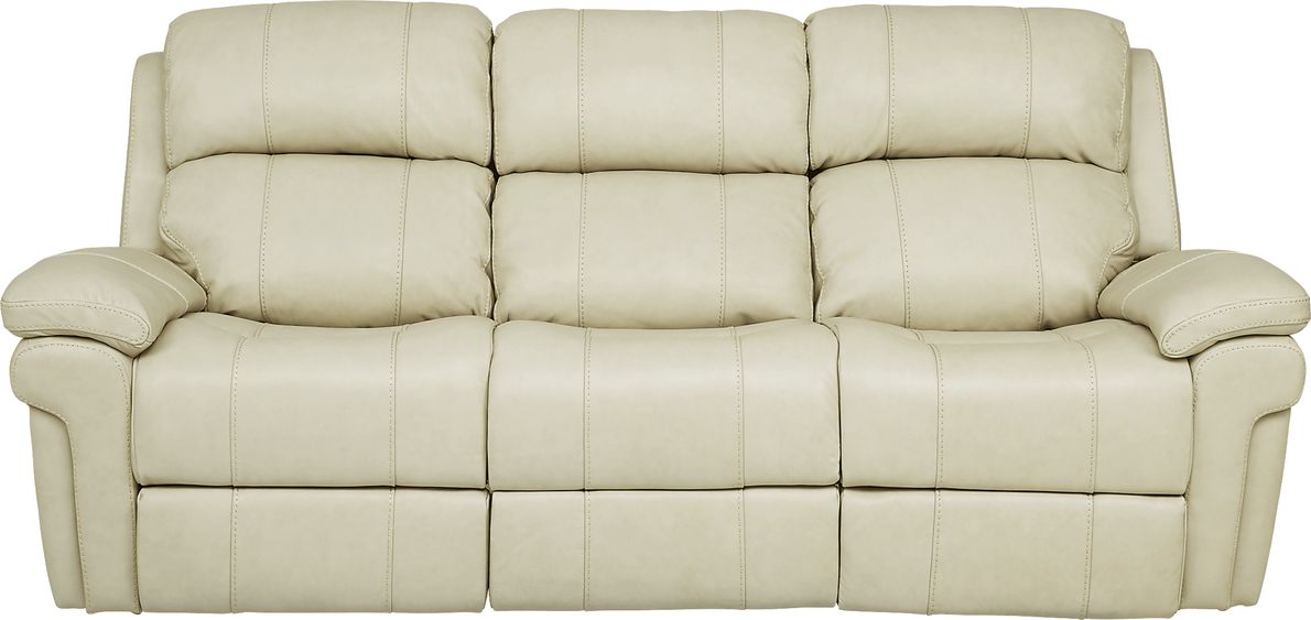 Trevino Place Cream Leather Dual Power Reclining Sofa Rooms To Go