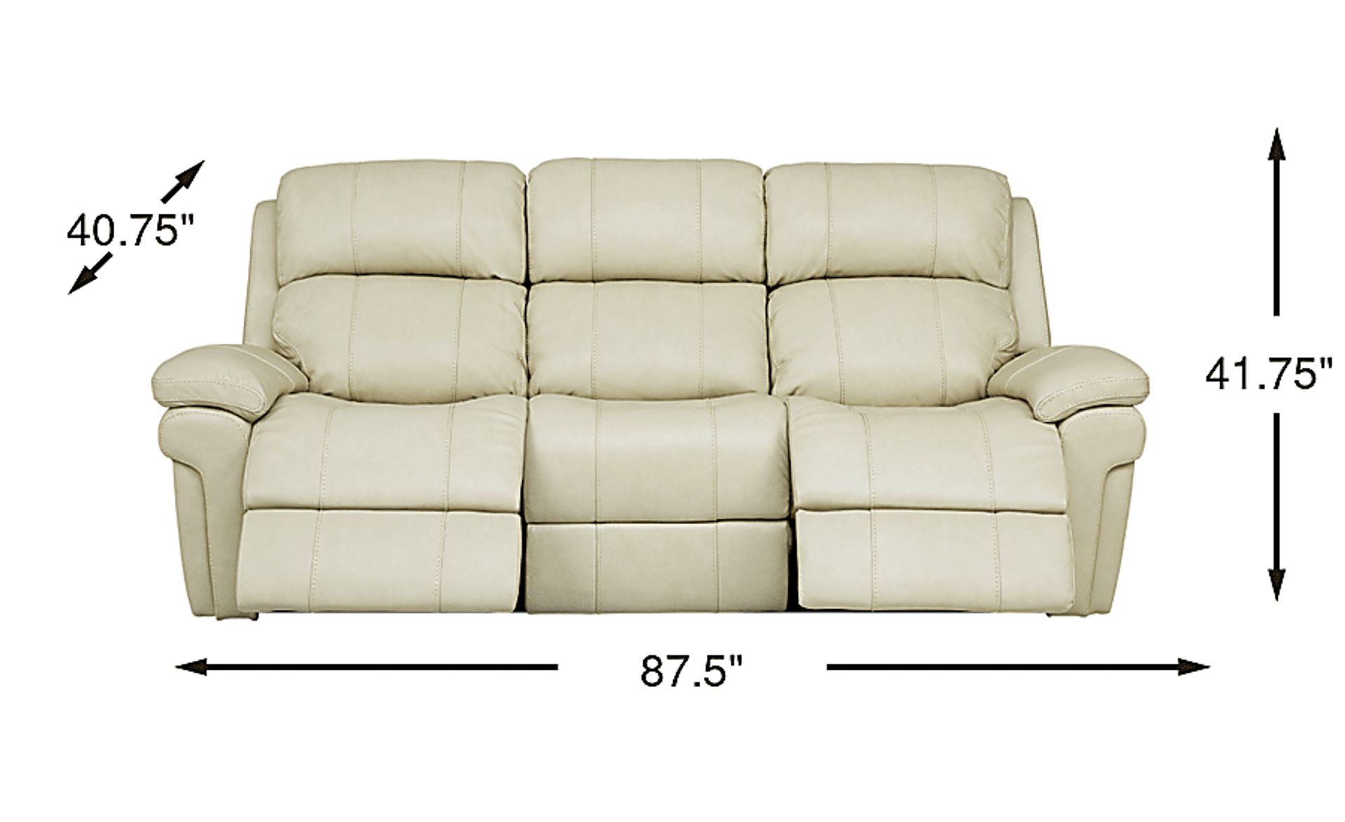 Trevino Place Cream Beige Leather Dual Power Reclining Sofa Rooms to Go