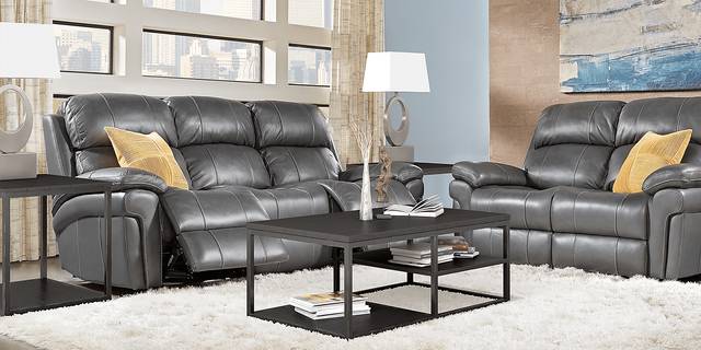 Trevino Place Smoke Leather 5 Pc Living Room with Reclining Sofa - Thumbnail - Image 1