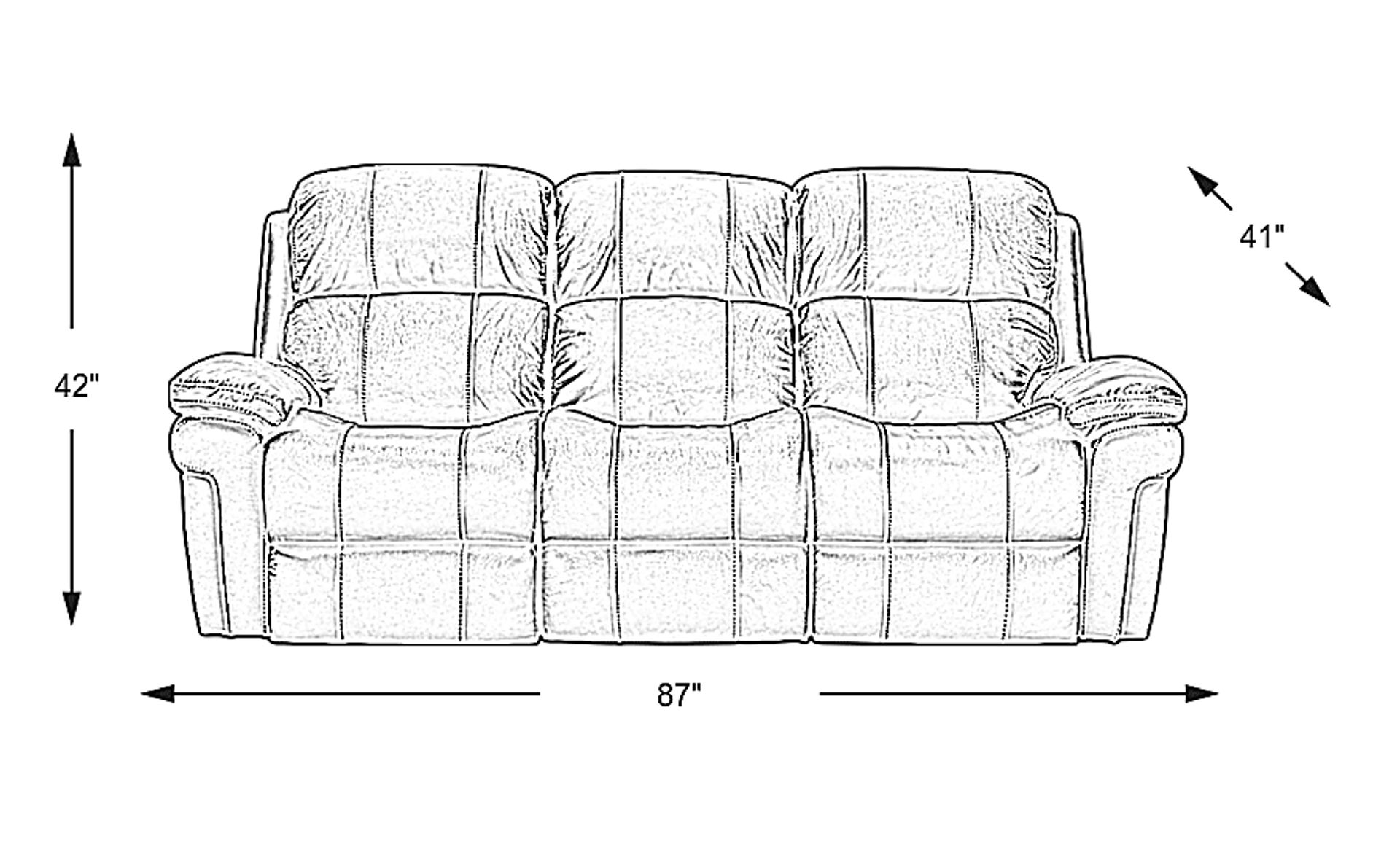 Trevino Place Smoke Gray Leather Dual Power Reclining Sofa