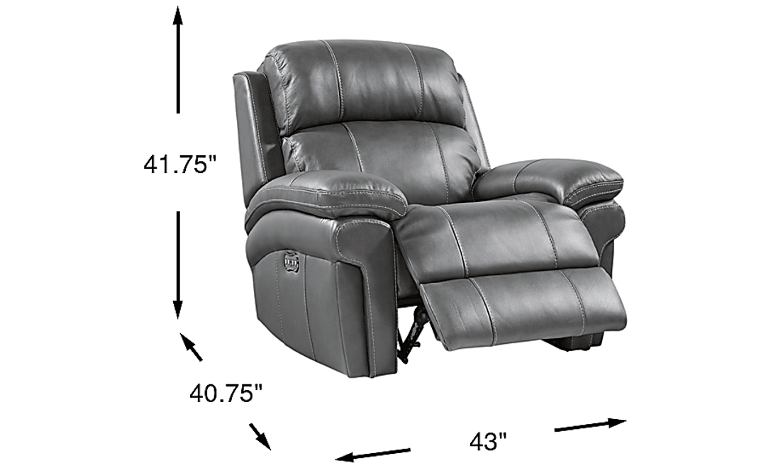 Trevino Smoke Leather Dual Power Recliner