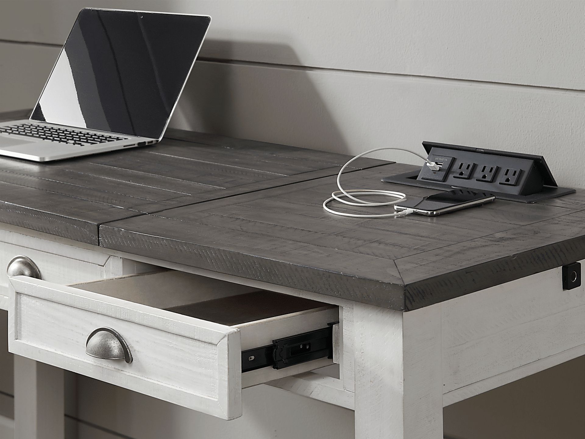 Trevose White Desk with Lift Top and Fingerprint Lock - Image 11
