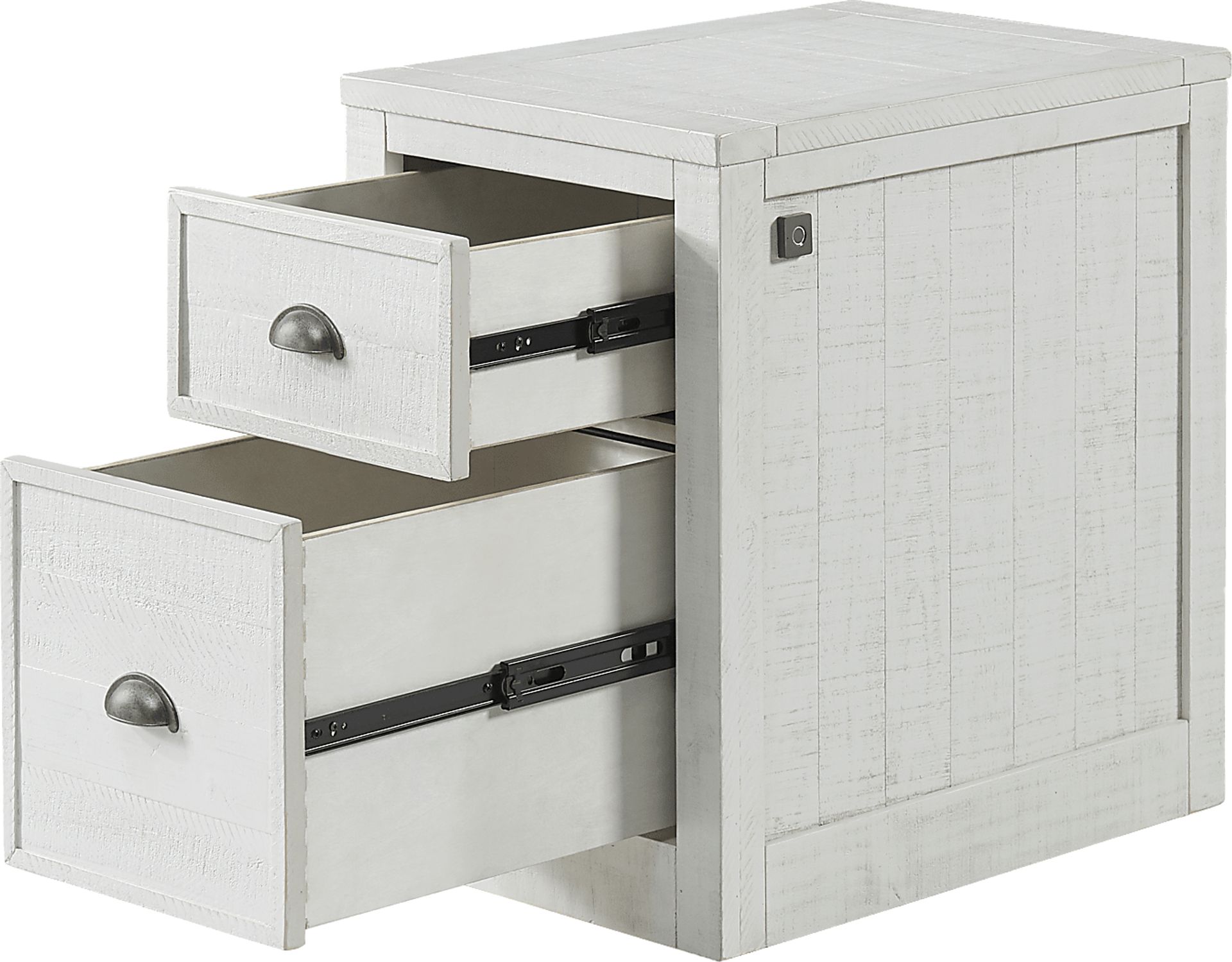 Trevose White File Cabinet with Fingerprint Lock - Image 2