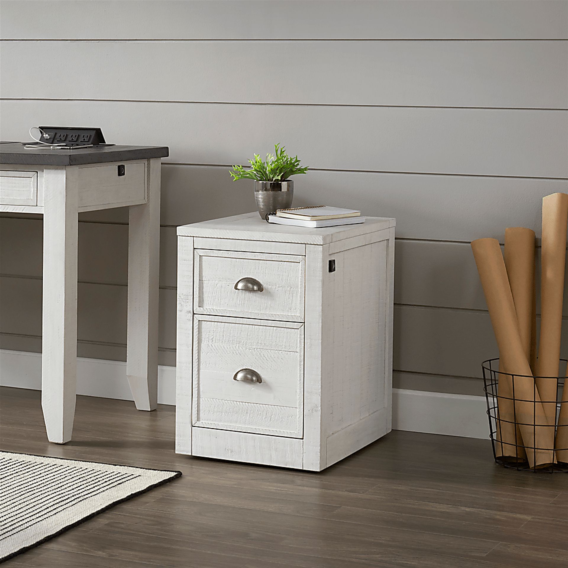 Trevose White File Cabinet with Fingerprint Lock - Image 5