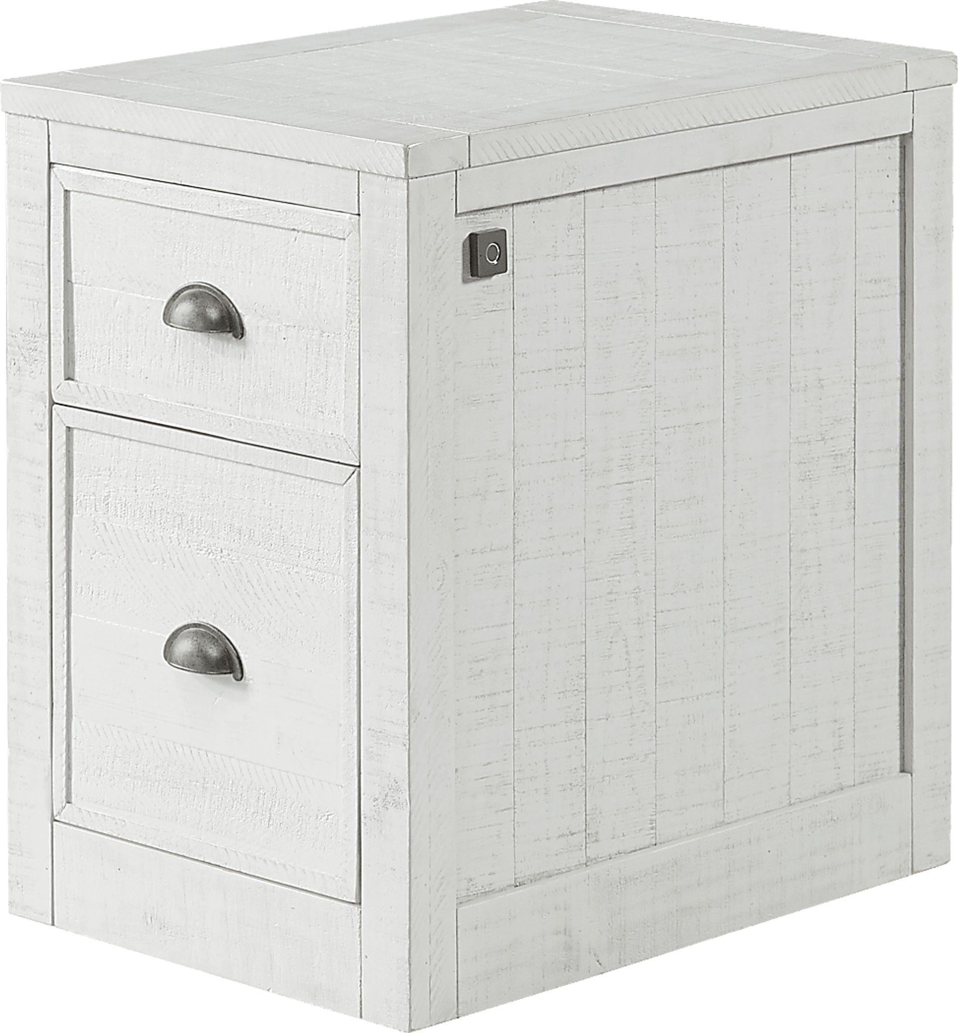 Trevose White File Cabinet with Fingerprint Lock - Image 1