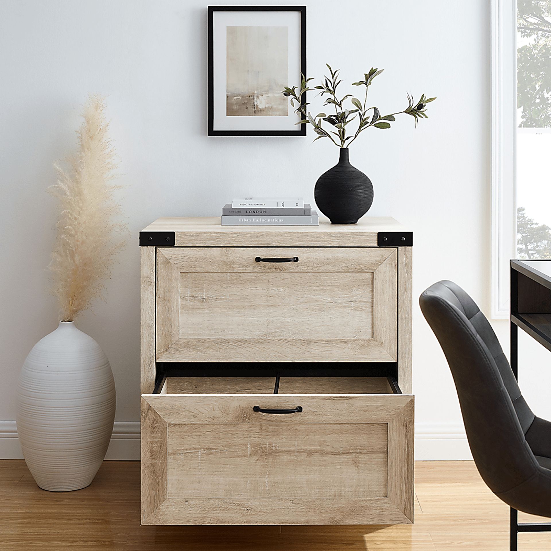 Treymour White Oak Filing Cabinet - Image 2