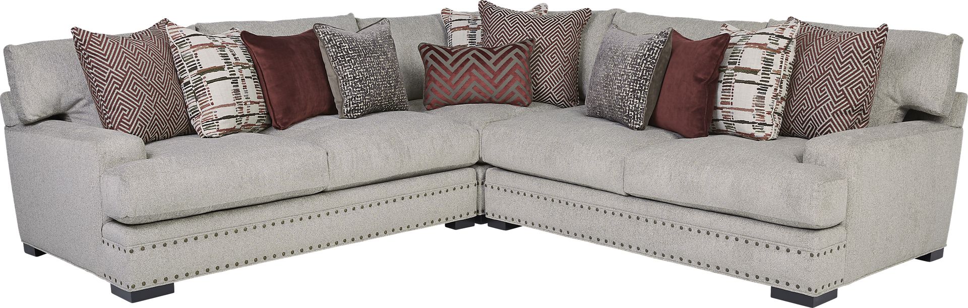 Tribeca Loft Beige 3 Pc Sectional - Image 1