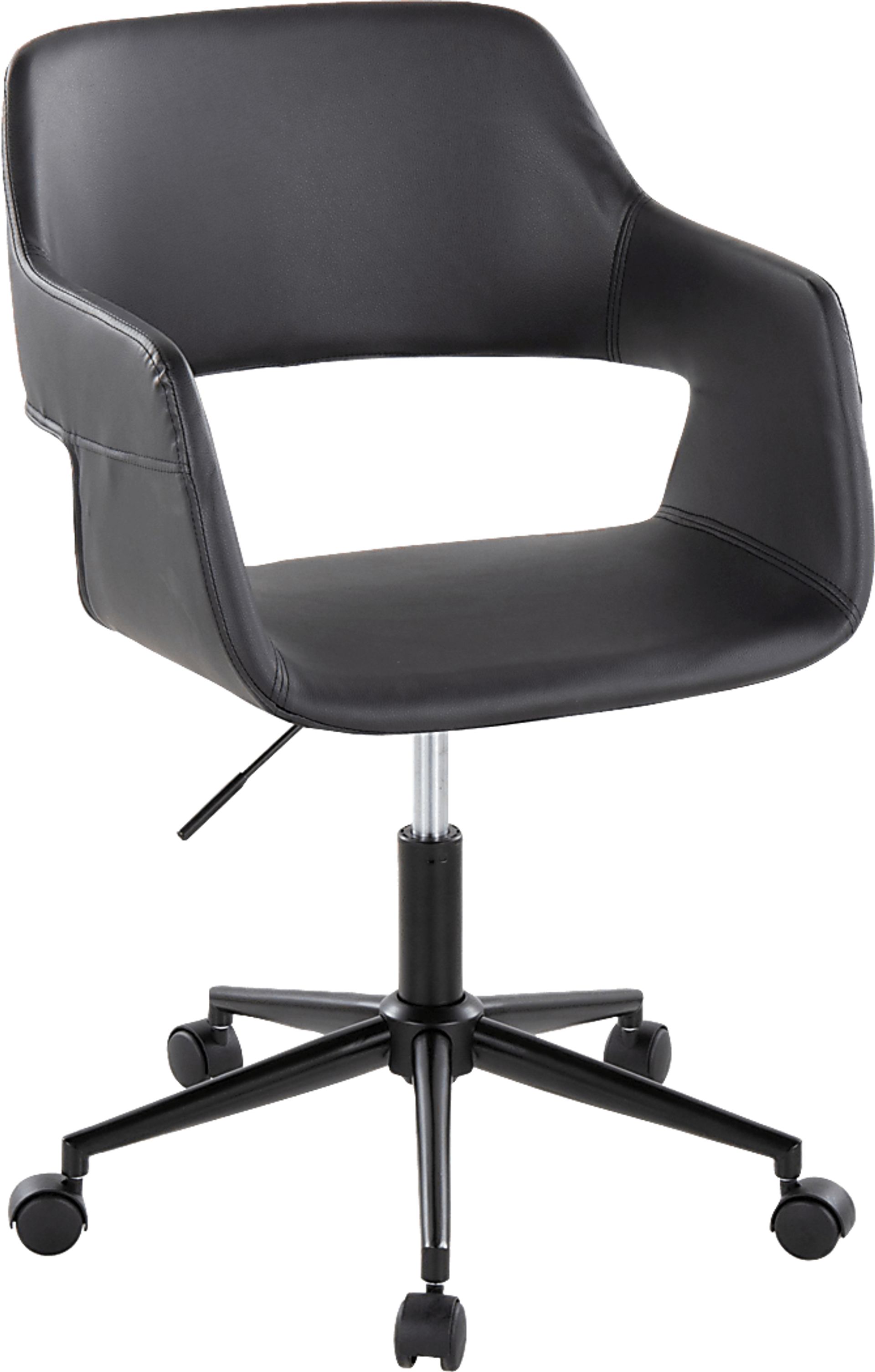 Triece Stainless Steel Black Polyester Fabric Desk Chair | Rooms to Go