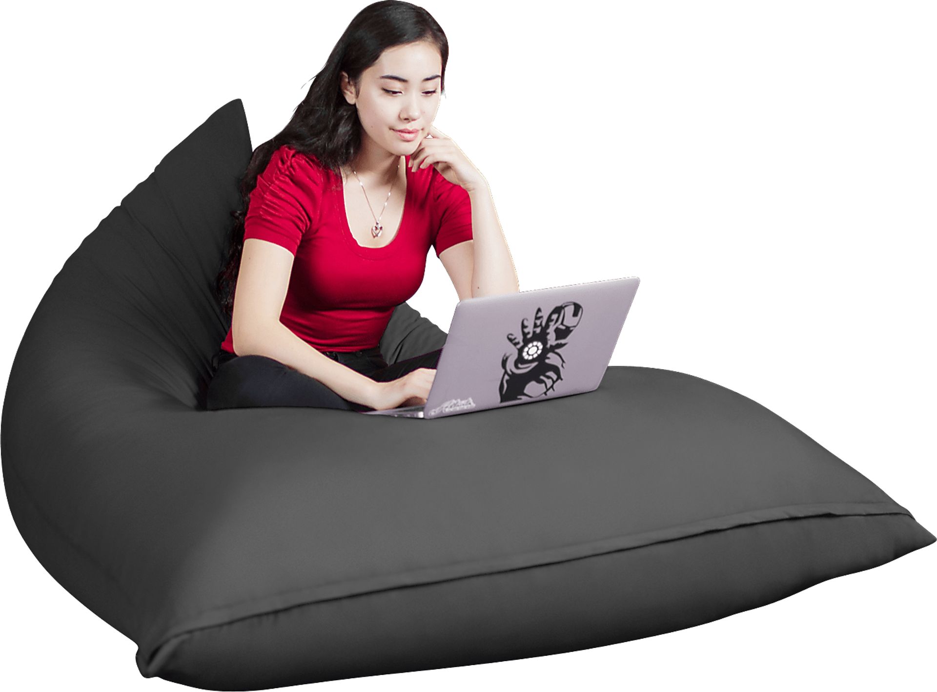 Kids Triform Gray Large Bean Bag Chair - Image 1