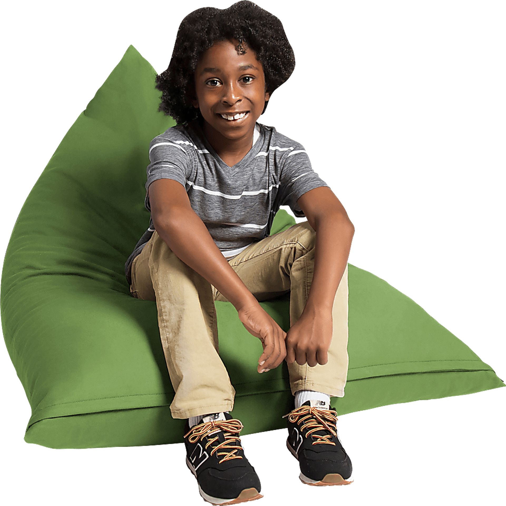Kids Triform Green Small Bean Bag Chair - Image 1